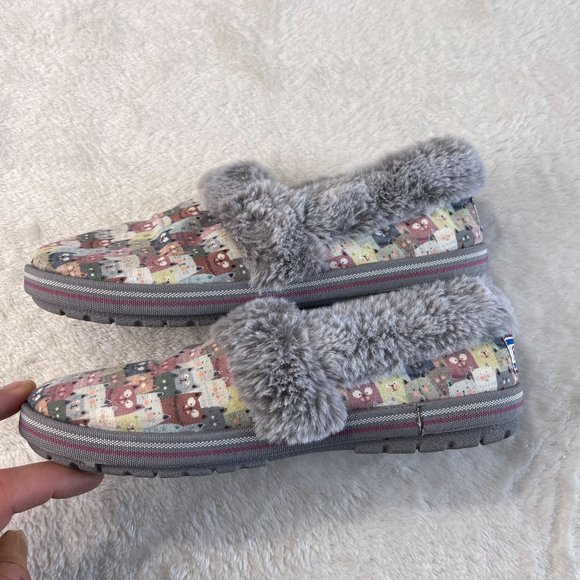 Skechers BOBS Cats‎ Too Cozy Cuddled Up Slippers Shoes Size 6 Womens Multicolor - Picture 3 of 11
